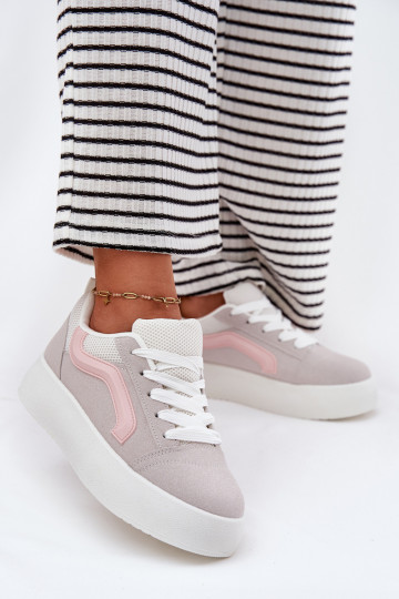 Sneakers Stilvollllschuhe Feminin mit einer Plattform graue Farbe Tellnira