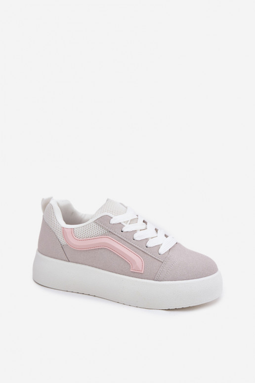 Sneakers Stilvollllschuhe Feminin mit einer Plattform graue Farbe Tellnira