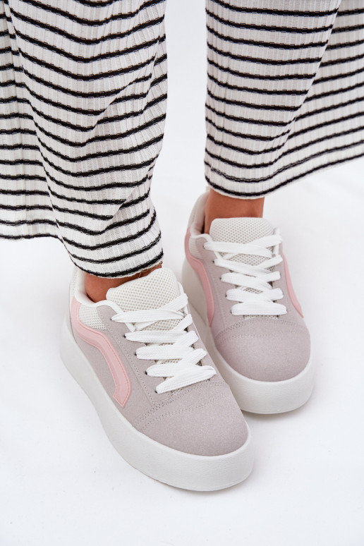 Sneakers Stilvollllschuhe Feminin mit einer Plattform graue Farbe Tellnira
