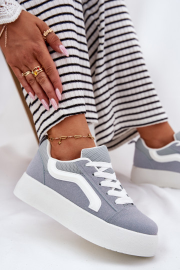 Sneakers Stilvollllschuhe Feminin mit einer Plattform blaue Farbe Tellnira