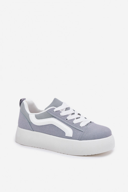 Sneakers Stilvollllschuhe Feminin mit einer Plattform blaue Farbe Tellnira