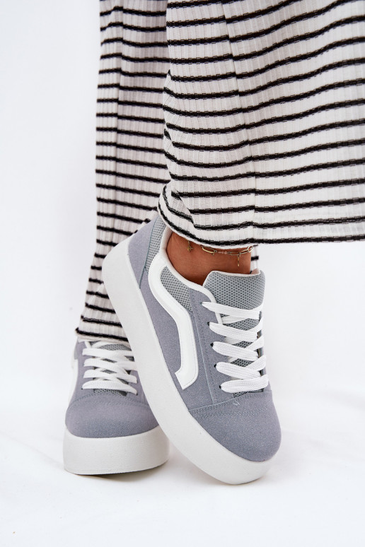 Sneakers Stilvollllschuhe Feminin mit einer Plattform blaue Farbe Tellnira