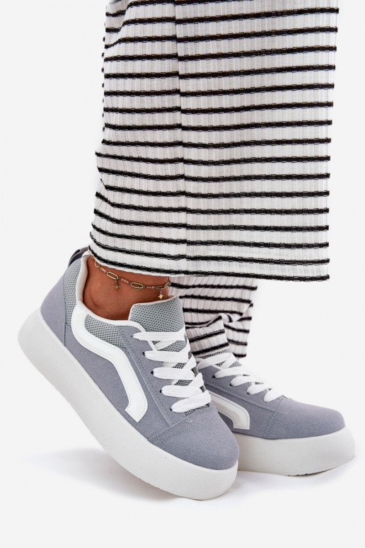 Sneakers Stilvollllschuhe Feminin mit einer Plattform blaue Farbe Tellnira