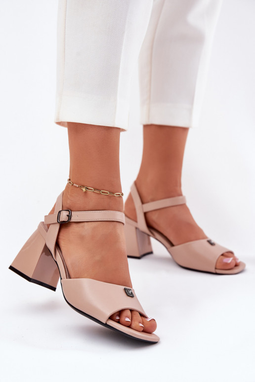 Damen-Sandalen mit hohen Absätzen Vinceza 62235 Beige