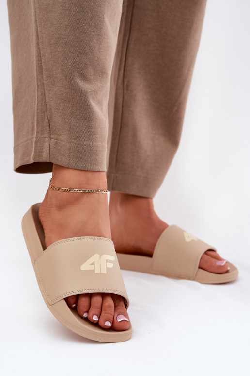 Damenhausschuhe 4F 4FRMM00FSLIF010-83S Beige