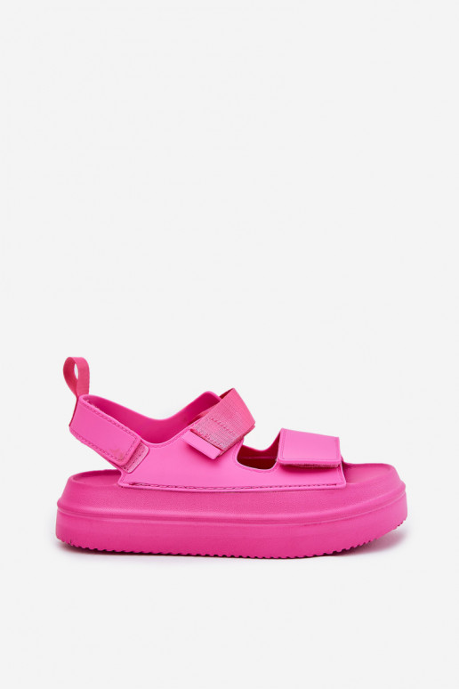 Damensandalen mit einer Plattform Z mit Klebeverschlussami pinke Farbe Nitepira