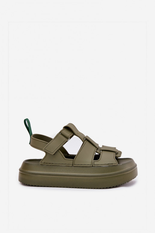 Damensandalen mit einer Plattform grüne Farbe Nitavelia Damensandalen mit einer Plattform grüne Farbe Nitavelia