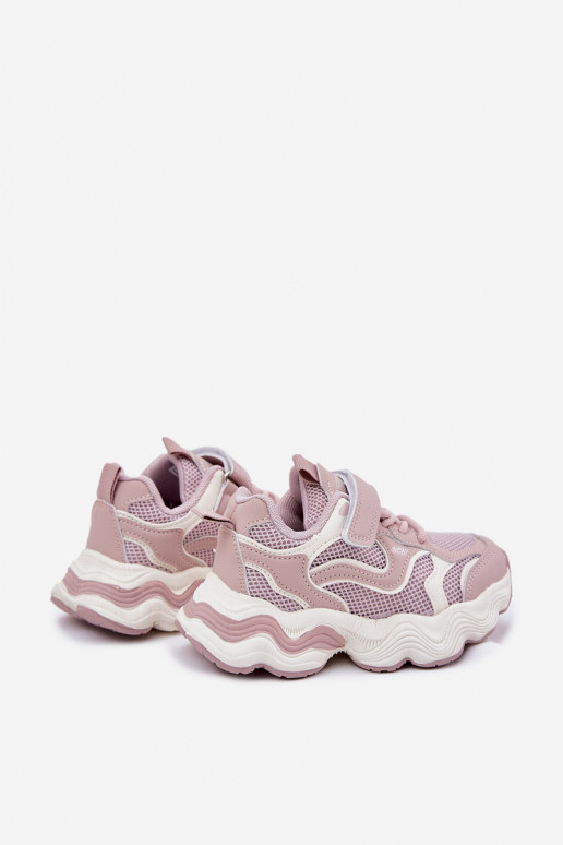 Sneakers Stilvollllschuhe Kindisch Auf dicker Sohle pinke Farbe Lianees