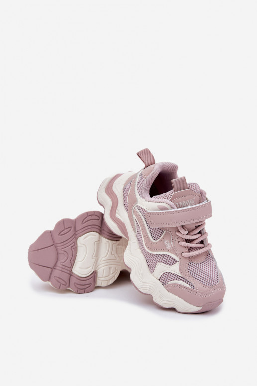 Sneakers Stilvollllschuhe Kindisch Auf dicker Sohle pinke Farbe Lianees