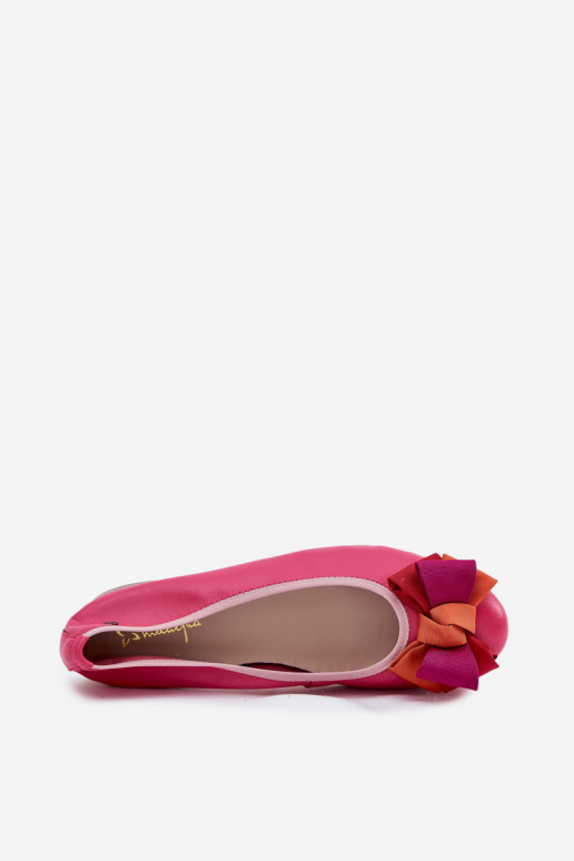 Ballerinas mit Bändern Es mussciejka P6801-15 pinke Farbe