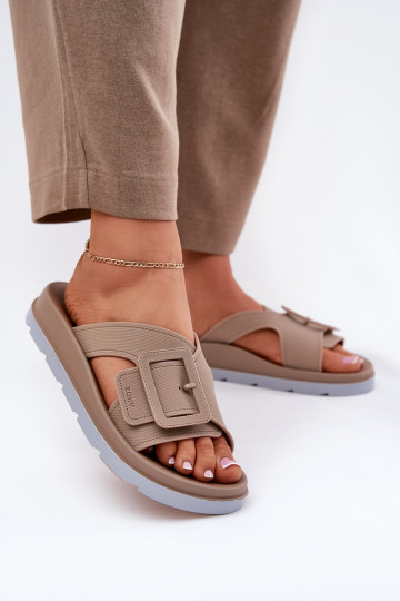 Duftend Damenhausschuhe dekorieren mit Schnallen ZAXY RR285076 Beige 2