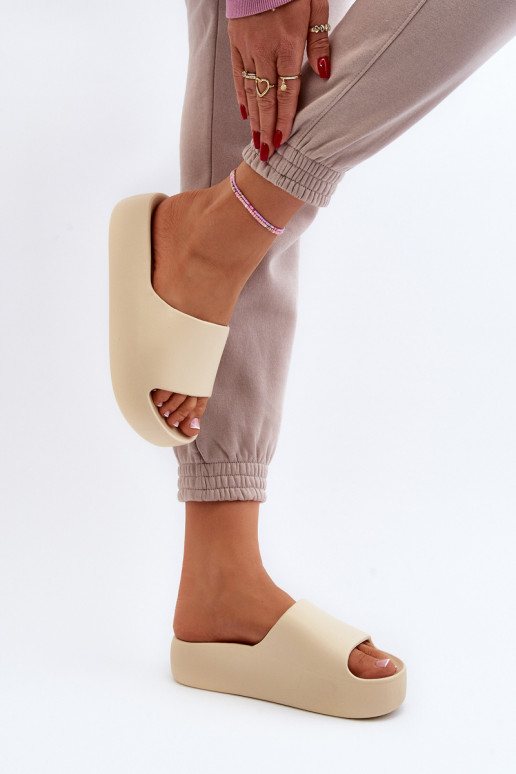 Feminin Hausschuhe Auf dicker Sohle Beige Oreithano