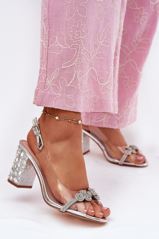 Durchschauen Sandalen mit Absätzen D&A MR51-705 Silberfarbe