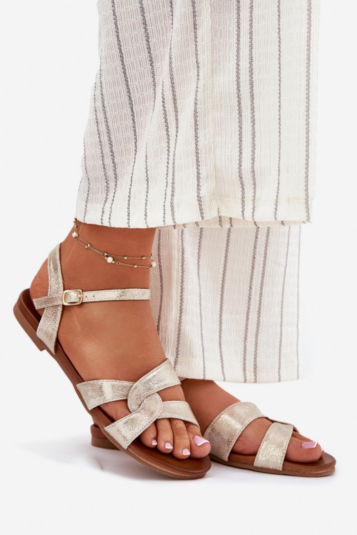 gleichschenklig mit Glanz Damensandalen S.Barski KV51-022 goldene Farbe gleichschenklig mit Glanz Damensandalen S.Barski KV51-022 goldene Farbe