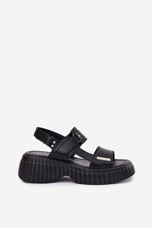 Damensandalen Feminin mit einer Plattform schZuarze Farbe Mertella Damensandalen Feminin mit einer Plattform schZuarze Farbe Mertella