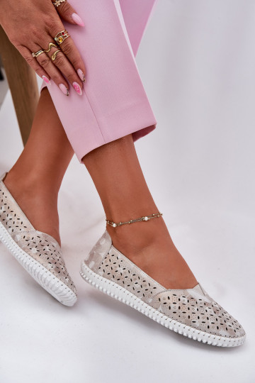 Durchbrochenes INildleder Schuhe Feminin Gold-graue Farbe Chulieta