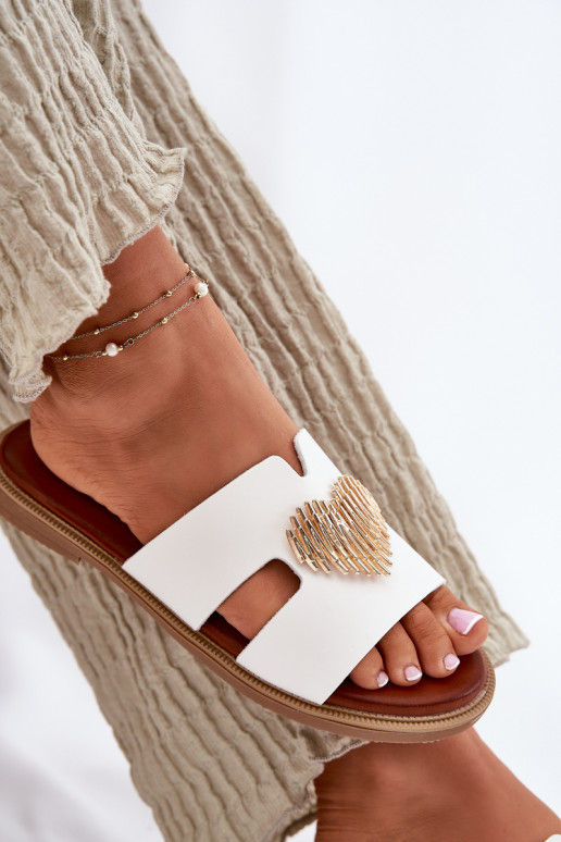 Damenhausschuhe mit breiten Absätzen mit goldenen Details Zueiße Farbe Karinma