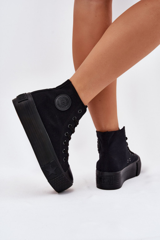 Freizeitschuhe mit einer Plattform Big Star RR274742 schZuarze Farbe Freizeitschuhe mit einer Plattform Big Star RR274742 schZuarze Farbe