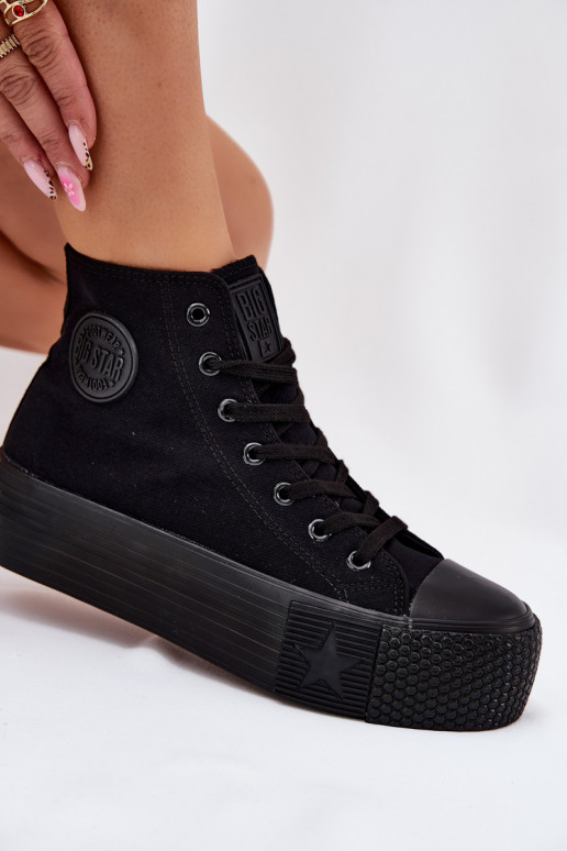 Freizeitschuhe mit einer Plattform Big Star RR274742 schZuarze Farbe Freizeitschuhe mit einer Plattform Big Star RR274742 schZuarze Farbe