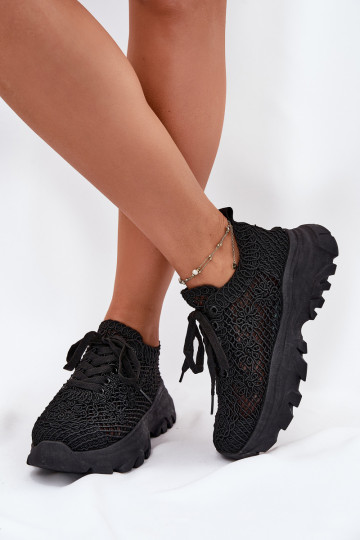 Sneakers Stilvollllschuhe Feminin Z SzydełkoZuą CholeZuką schZuarze Farbe Jelhiris