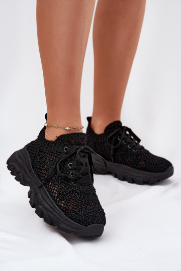 Sneakers Stilvollllschuhe Feminin Z SzydełkoZuą CholeZuką schZuarze Farbe Jelhiris 2