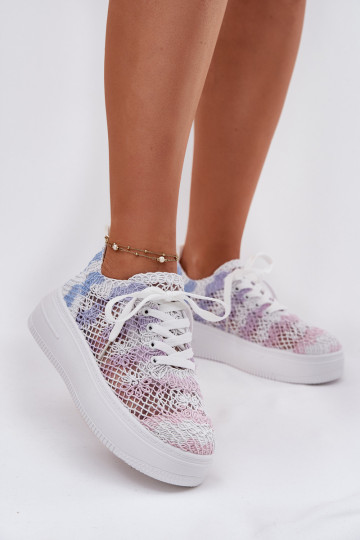 Sneakers Stilvollllschuhe Feminin mit einer Plattform Z SzydełkoZuą CholeZuką Verschiedene Farben Mirietto 2