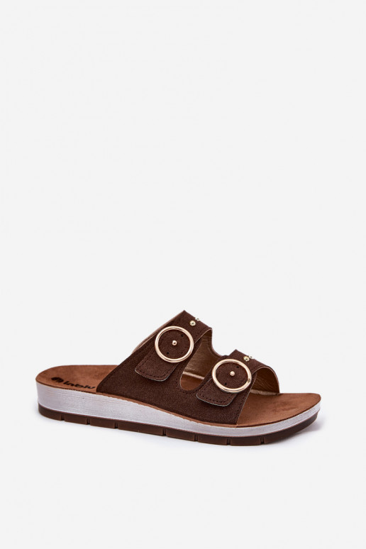 Bequeme Damenhausschuhe Inblu CP000054 braune Farbe