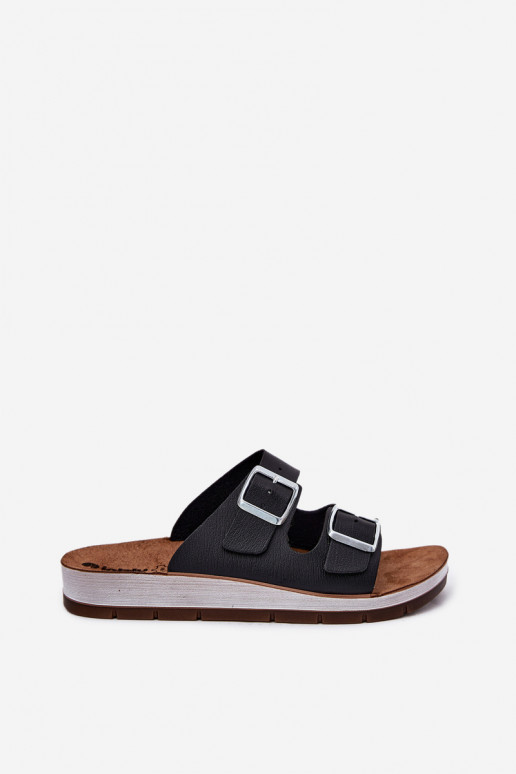 Damenhausschuhe mit Schnallen Inblu CP000042 schZuarze Farbe Damenhausschuhe mit Schnallen Inblu CP000042 schZuarze Farbe