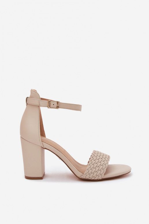 Damen-Sandalen mit hohen Absätzen Mit geflochtenem Riemen Beige Asdine