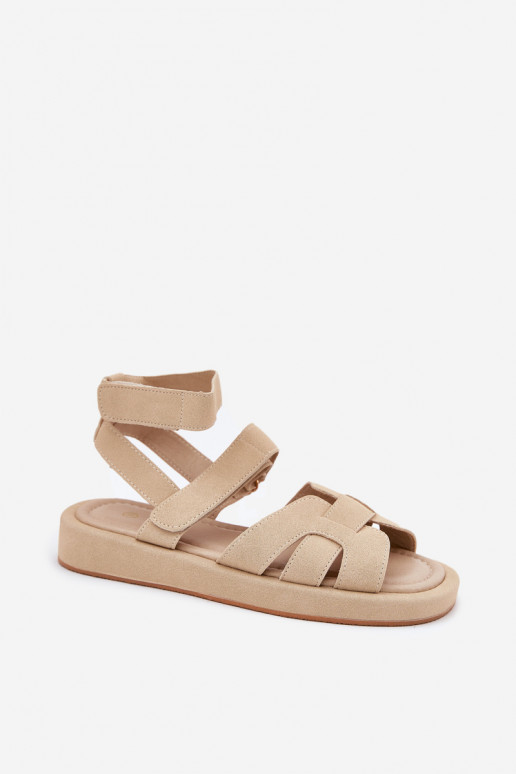 Damensandalen Z mit Klebeverschlussami Beige Uvissa Damensandalen Z mit Klebeverschlussami Beige Uvissa