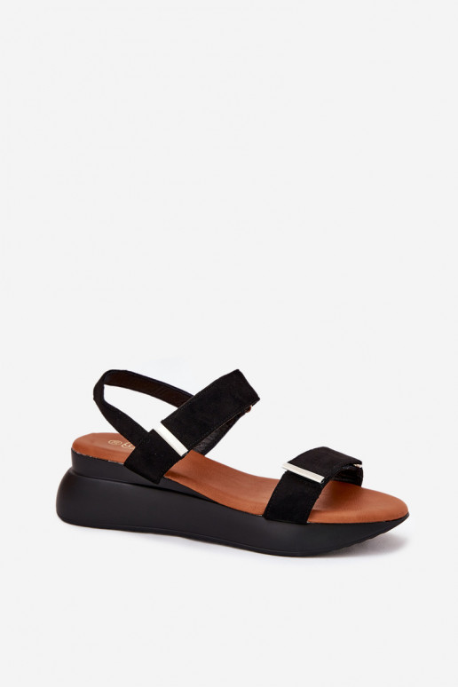 Damensandalen Auf einem Keil schZuarze Farbe Monera Damensandalen Auf einem Keil schZuarze Farbe Monera