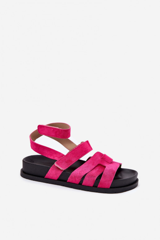 Eko INildledersandalen für Damen Z mit Klebeverschlussami pinke Farbe Valpera