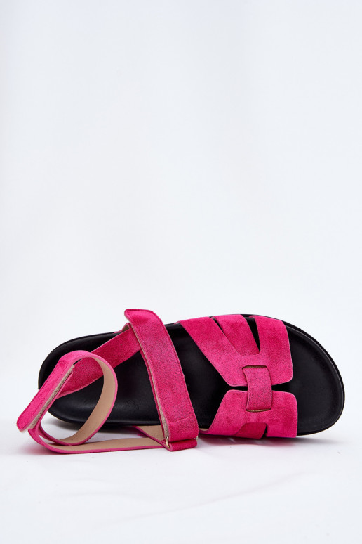 Eko INildledersandalen für Damen Z mit Klebeverschlussami pinke Farbe Valpera