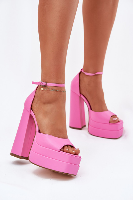 Damen-Sandalen mit hohen Absätzen und Plattform pinke Farbe Beloria Damen-Sandalen mit hohen Absätzen und Plattform pinke Farbe Beloria