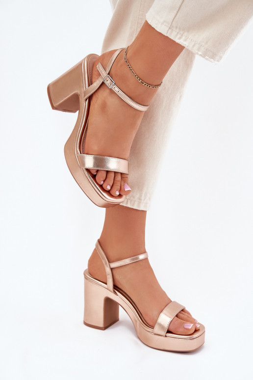 Eko Damensandalen mit Absatz roségoldene Farbe Lillita Eko Damensandalen mit Absatz roségoldene Farbe Lillita