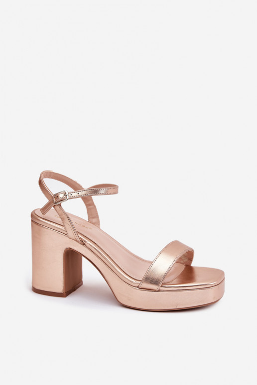 Eko Damensandalen mit Absatz roségoldene Farbe Lillita Eko Damensandalen mit Absatz roségoldene Farbe Lillita