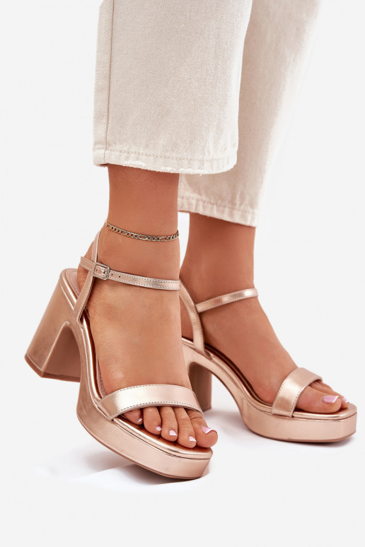 Eko Damensandalen mit Absatz roségoldene Farbe Lillita Eko Damensandalen mit Absatz roségoldene Farbe Lillita