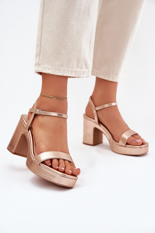 Eko Damensandalen mit Absatz roségoldene Farbe Lillita Eko Damensandalen mit Absatz roségoldene Farbe Lillita