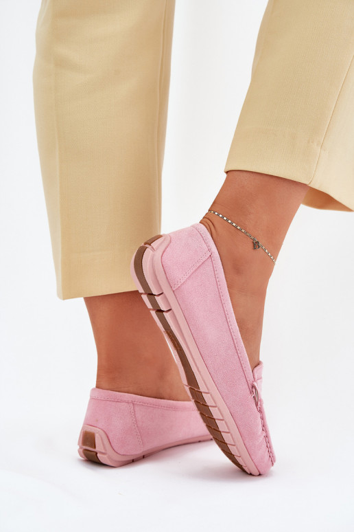 Elegante Wildleder-Mokassins. Hellrosa Farbton Lenvie Elegante Wildleder-Mokassins. Hellrosa Farbton Lenvie