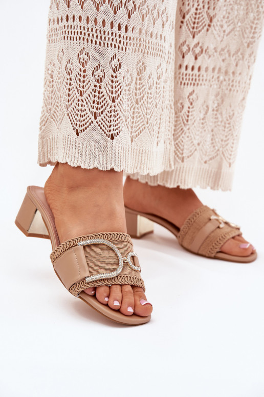 Feminin Hausschuhe mit Absätzen Mit Dekorationen Detalem Beige Julinemi Feminin Hausschuhe mit Absätzen Mit Dekorationen Detalem Beige Julinemi