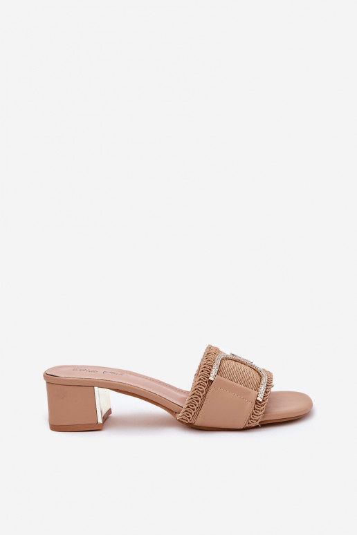 Feminin Hausschuhe mit Absätzen Mit Dekorationen Detalem Beige Julinemi Feminin Hausschuhe mit Absätzen Mit Dekorationen Detalem Beige Julinemi