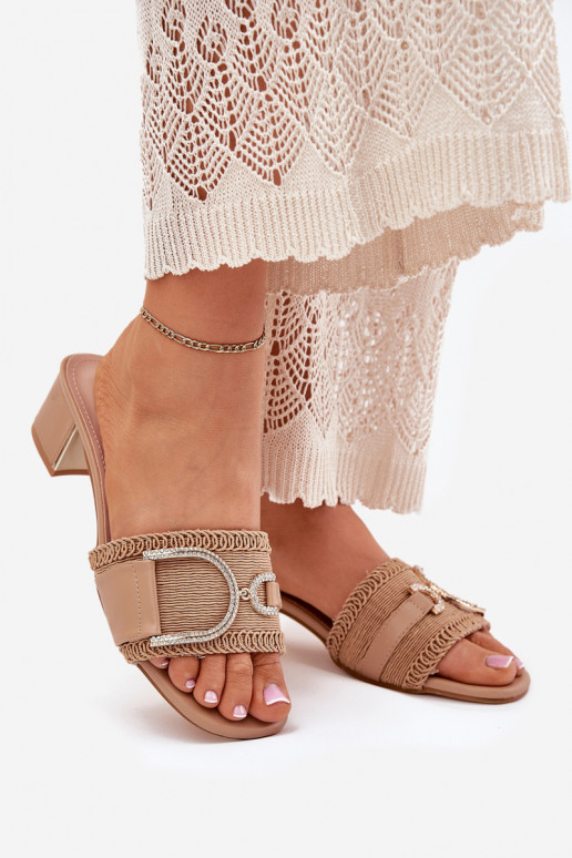 Feminin Hausschuhe mit Absätzen Mit Dekorationen Detalem Beige Julinemi Feminin Hausschuhe mit Absätzen Mit Dekorationen Detalem Beige Julinemi