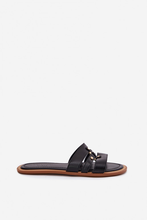 gleichschenklig Damenhausschuhe Ze goldene Farbem Detalem schZuarze Farbe Noroti