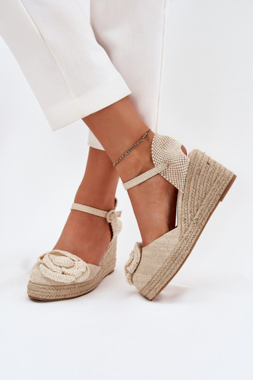 Feminin Plateausandalen Mit Zopf I SzydełkoZuym Eine Blume Beige Ismilea 2