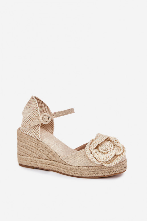 Feminin Plateausandalen Mit Zopf I SzydełkoZuym Eine Blume Beige Ismilea Feminin Plateausandalen Mit Zopf I SzydełkoZuym Eine Blume Beige Ismilea