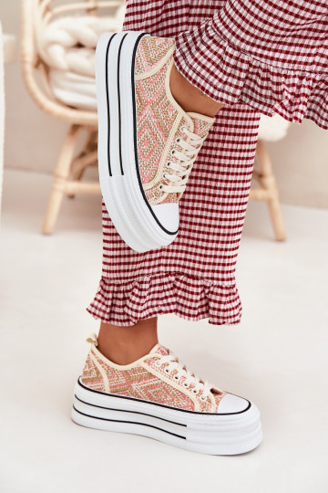 Rosa flache Freizeitschuhe "Melina" mit Plateau 2