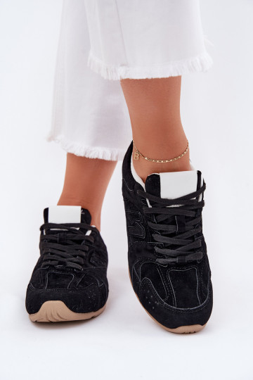 Turnschuhe Feminin Z aus Öko-INildlederu schZuarze Farbe Dorella
