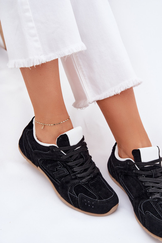 Turnschuhe Feminin Z aus Öko-INildlederu schZuarze Farbe Dorella