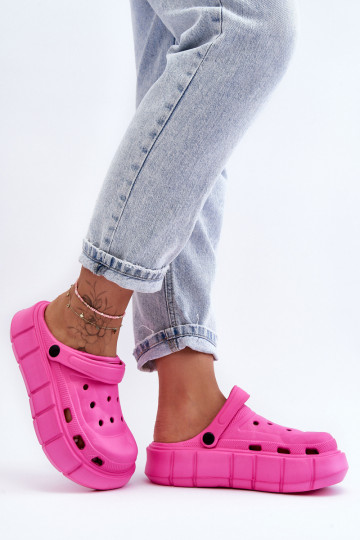 Flip-Flops im Crocs-Stil mit erhöhter Plattform pinke Farbe Beckett