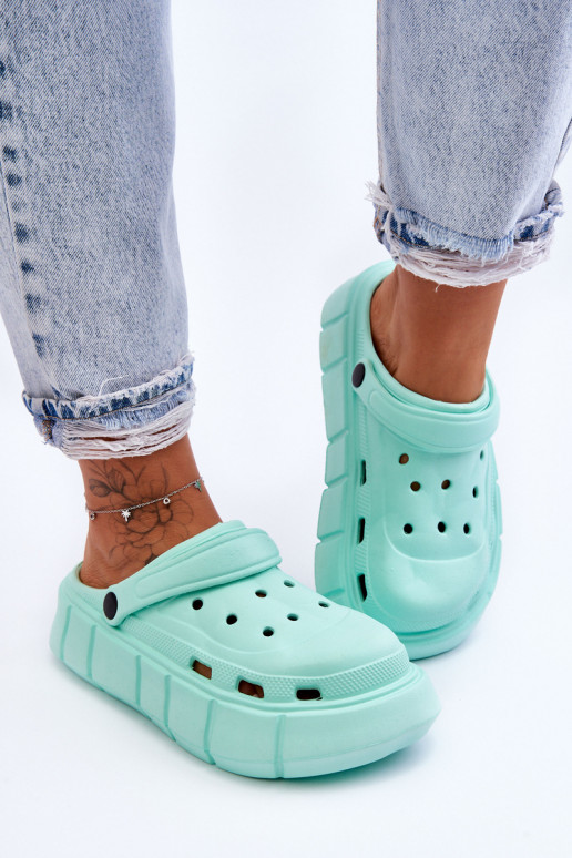 Flip-Flops im Crocs-Stil mit erhöhter Plattform Mintfarbe Beckett Flip-Flops im Crocs-Stil mit erhöhter Plattform Mintfarbe Beckett